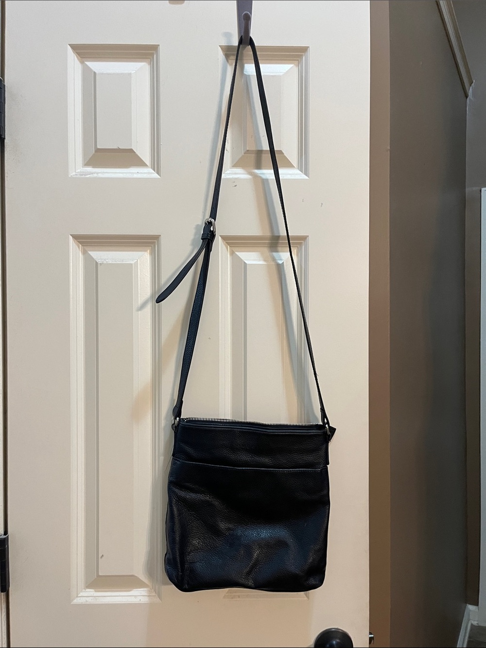 Bugatti Black Leather Crossbody Bag